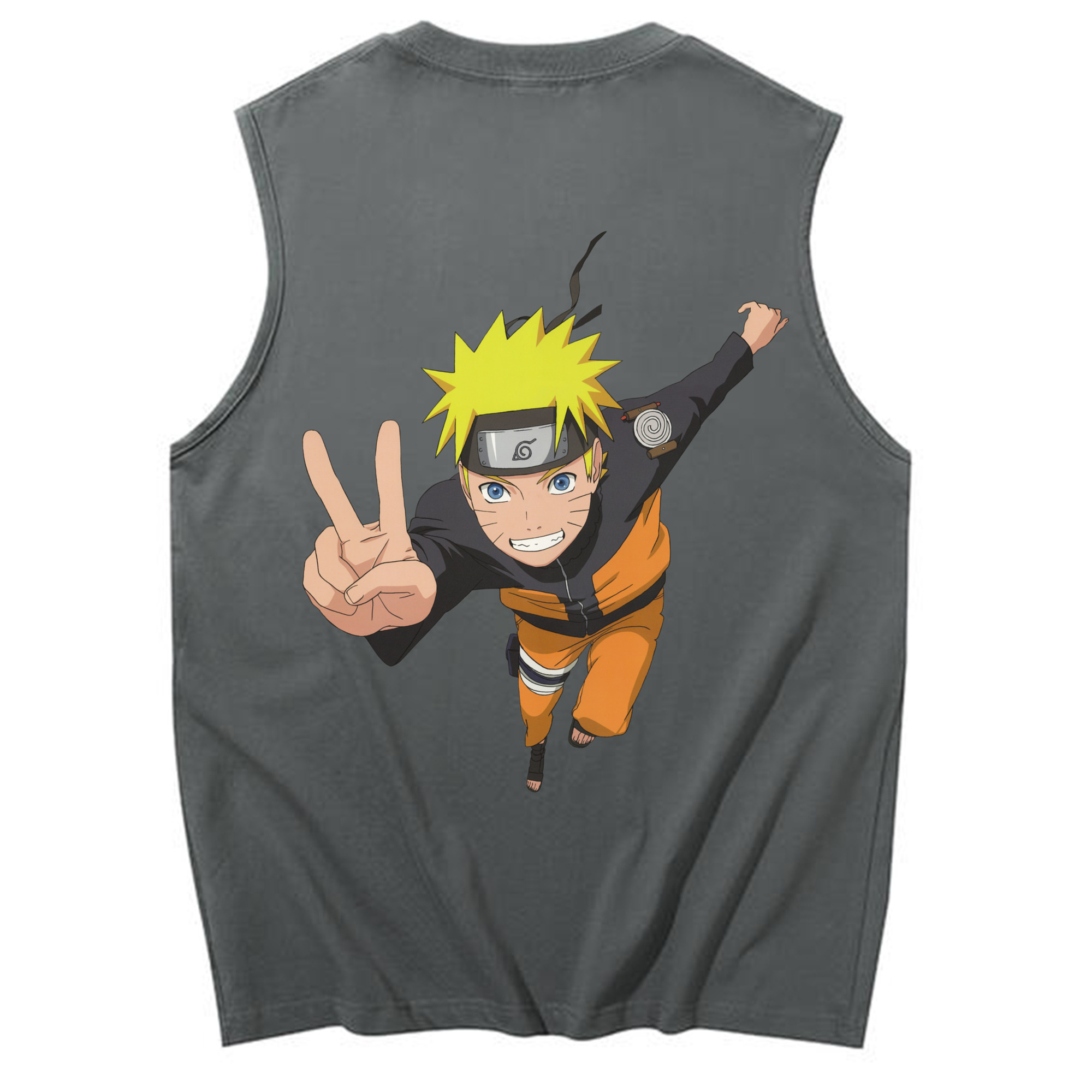 （画像用） NARUTO -ナルト- うずまき ナルト Uzumaki Naruto コットン100％タンクトップ（背面プリント）